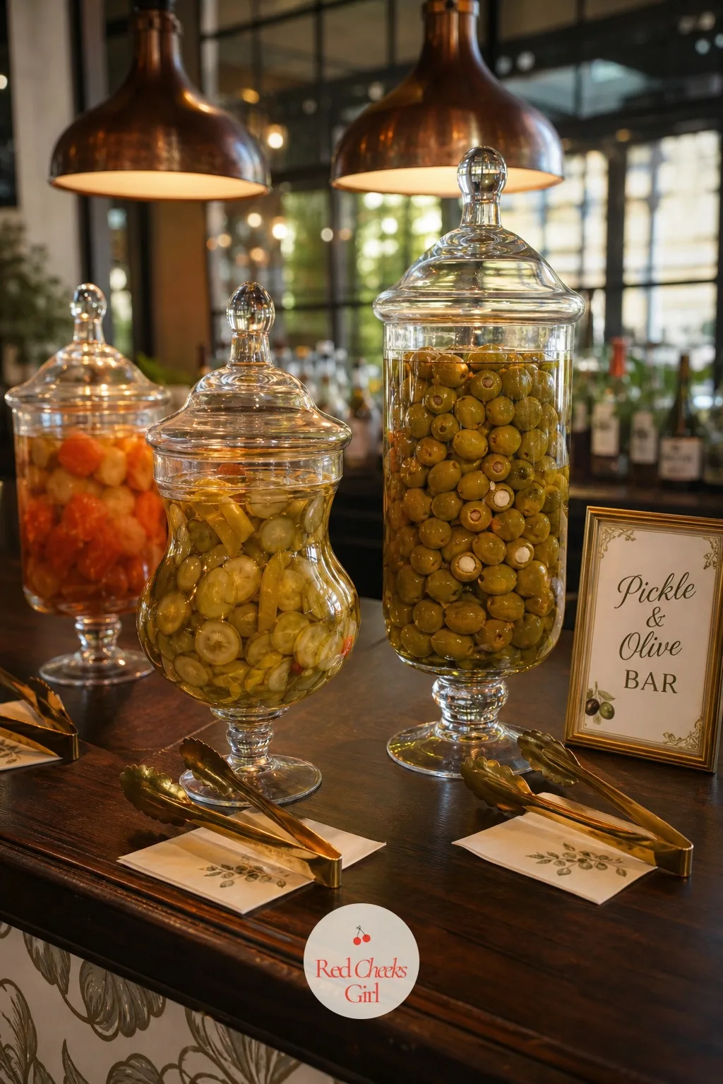Pickle and Olive Bar — Somewhere between the signature cocktail and midnight snacks, guests want something briny to go with the martinis, and a plain bowl of