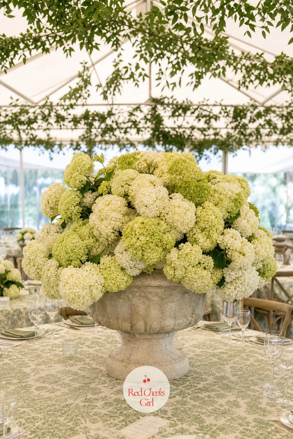 Hydrangea Clouds — For the bride who wants volume without a huge flower budget, hydrangea gives more coverage per stem than almost anything else, built up into