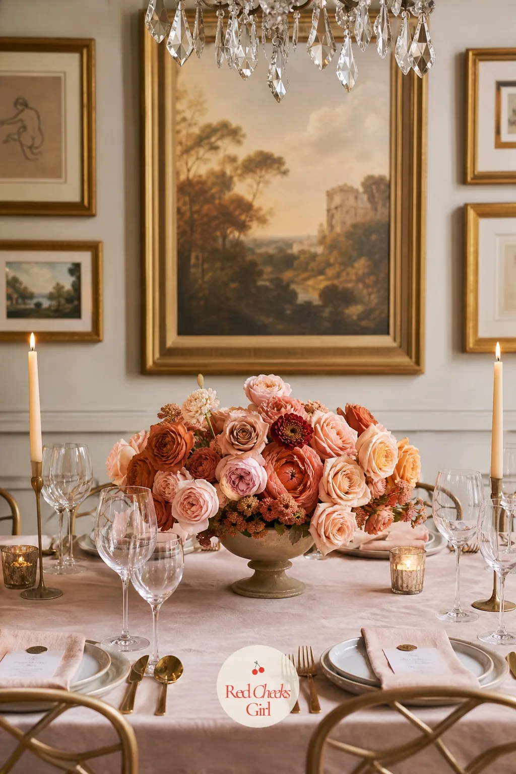Low Garden Rose Mounds — She wants flowers, not a hedge, something she can see her table partner over. Wedding centerpieces