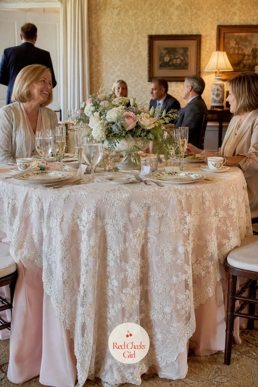 Antique Lace Tablecloth — A plain white cloth photographs fine but says nothing about the couple underneath it. Wedding decor ideas