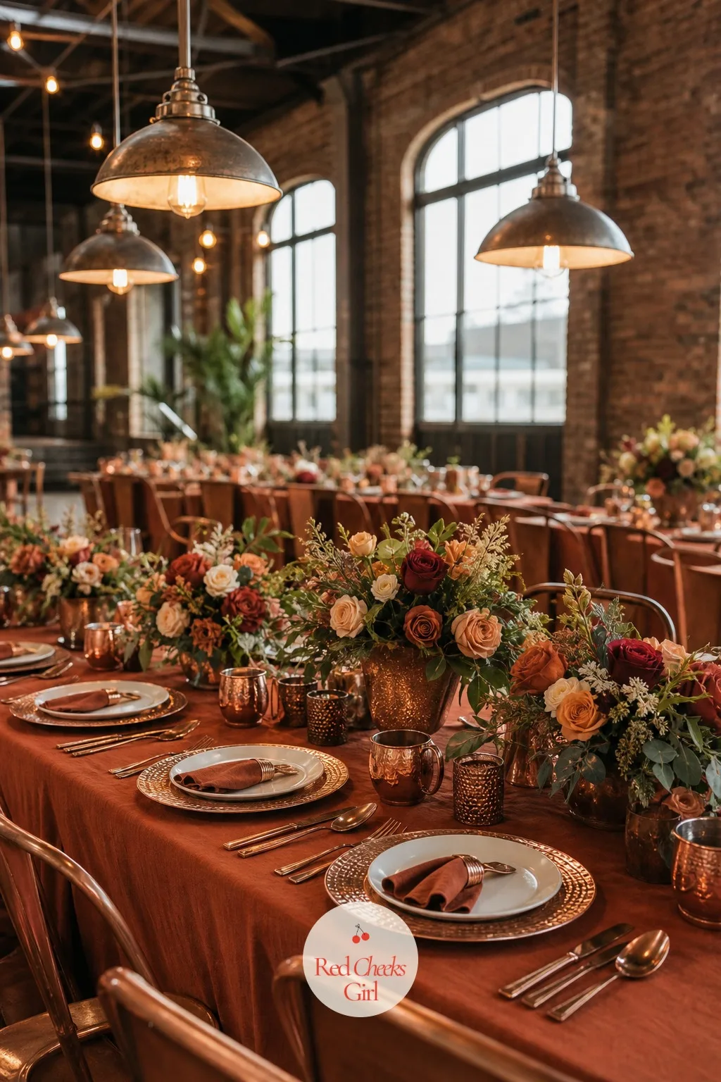 Copper and Rust Table Setting — Copper warms up faster than gold and photographs with none of the formality, which makes it the better metal for an autumn