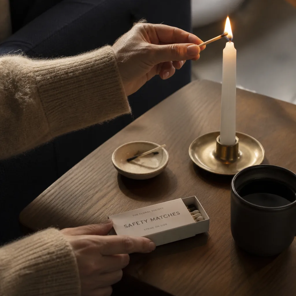 Custom Matchboxes — A real box of matches, printed simply on the sleeve, meant for the candles she will light long after the wedding. Wedding favors