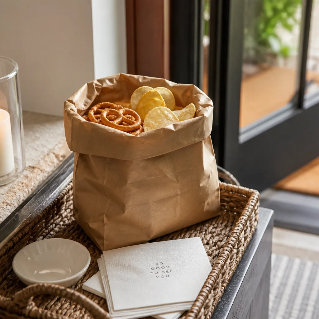 Late-Night Snack Bags — A small bag of salty, carb-heavy snacks, meant for the exact moment the dancing stops and everyone realizes dinner was hours ago.