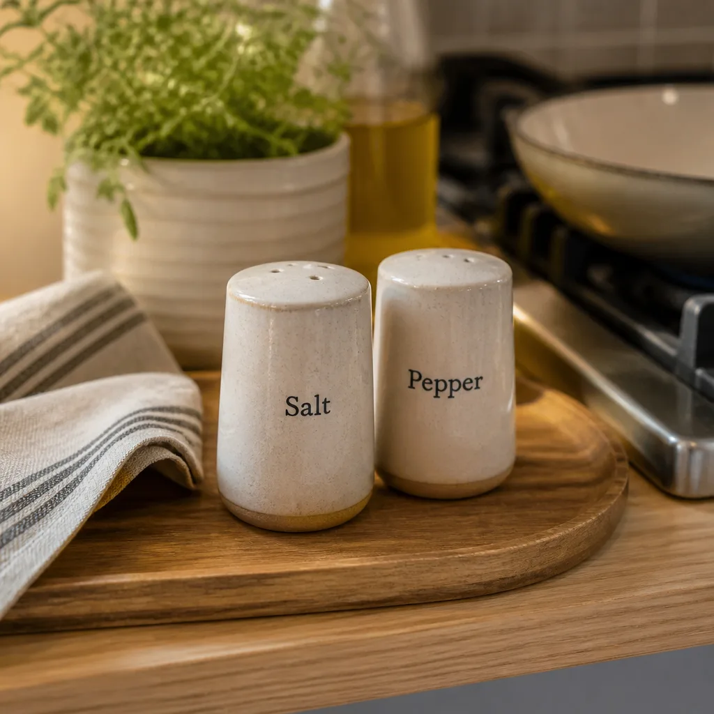 Salt And Pepper Shaker Set — A small matching pair of shakers, the kind a kitchen always seems to need one more of, so this one actually earns a spot on the