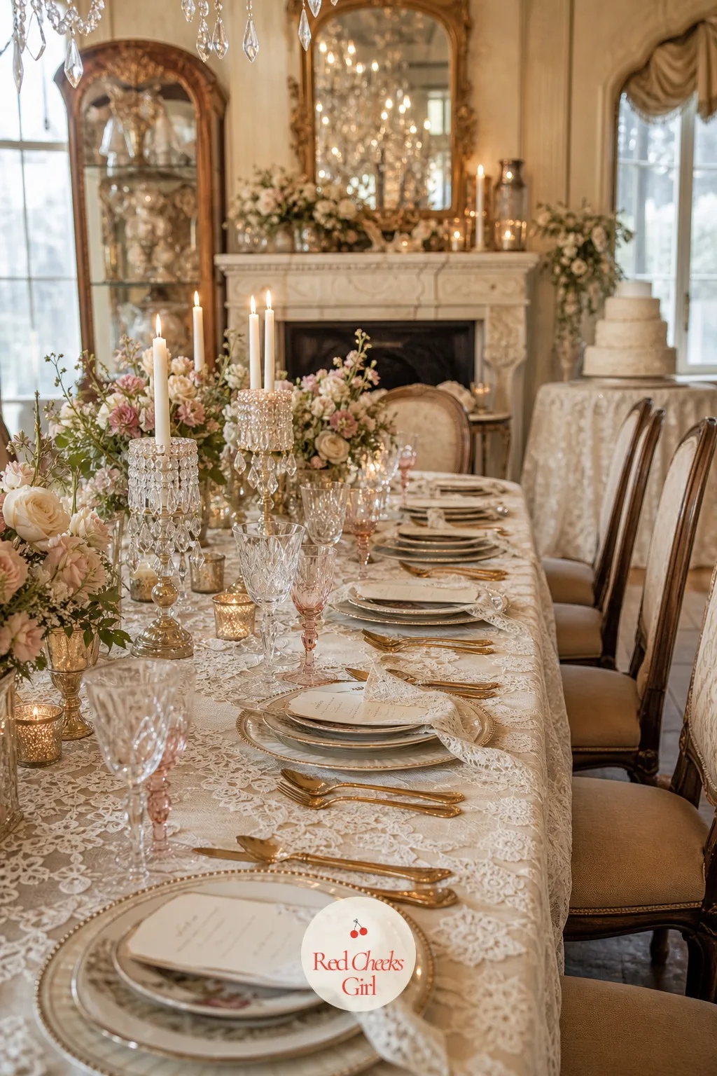 Antique Lace Romance — Lace reads costume-y fast if it is new and stiff. Wedding themes