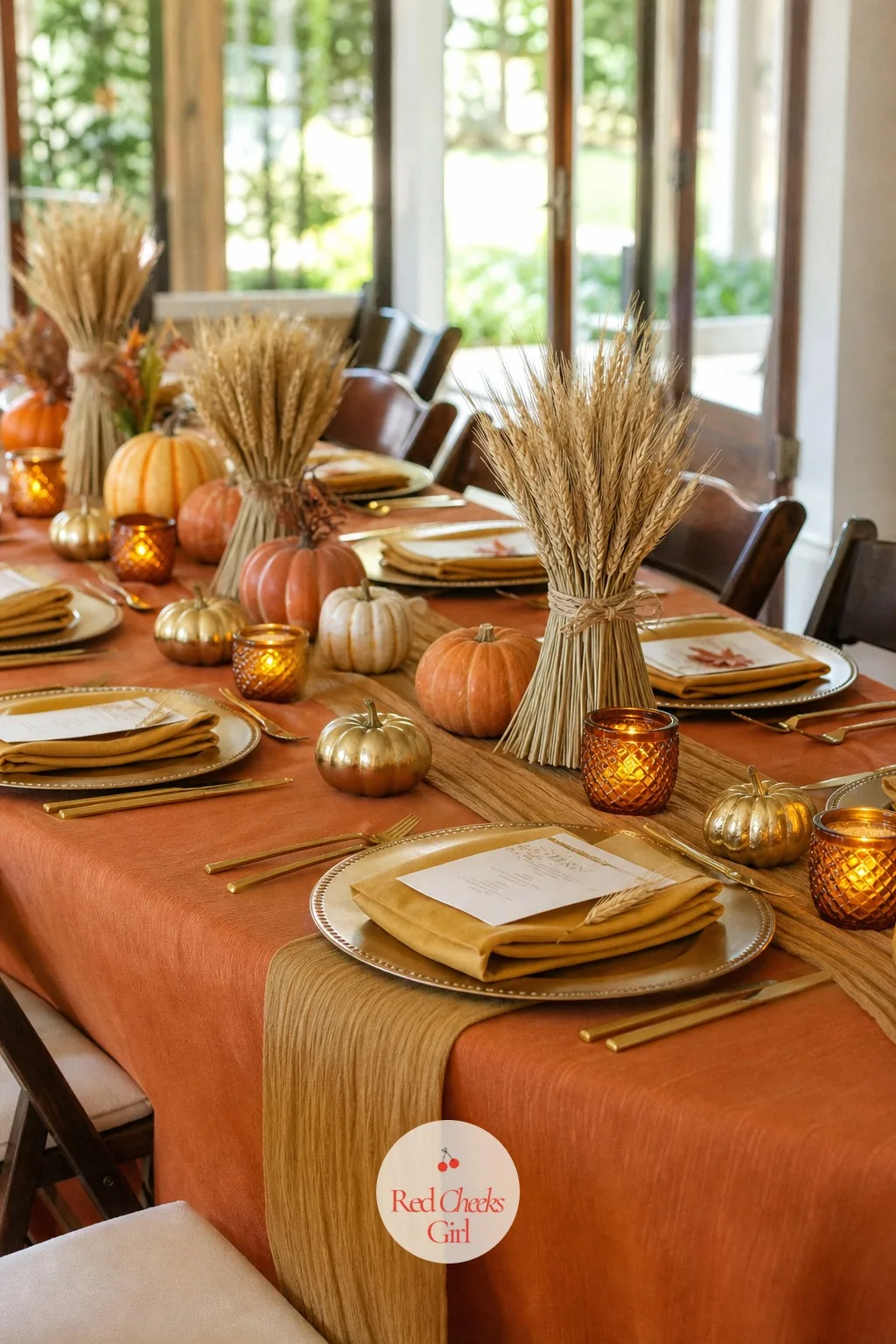 Fall Harvest — Burnt orange, deep red and mustard, warm rather than Halloween. Wedding themes