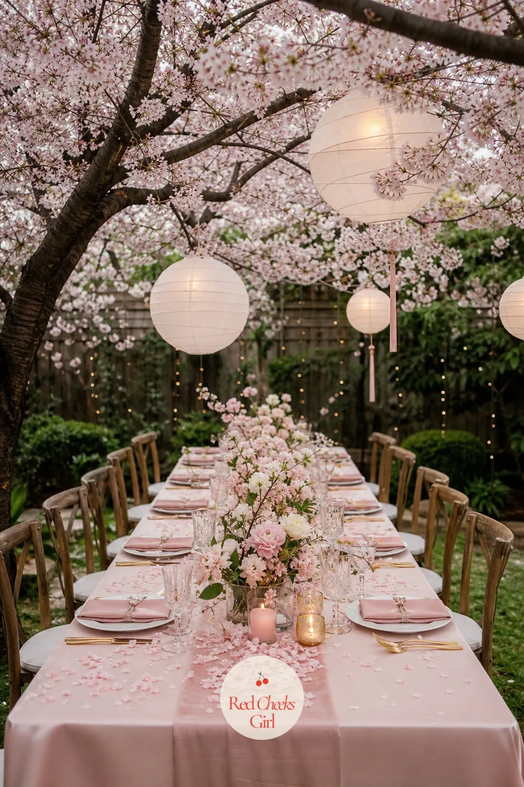 Japanese Cherry Blossom — Blush pink, white and soft green, built around branches rather than bouquets. Wedding themes
