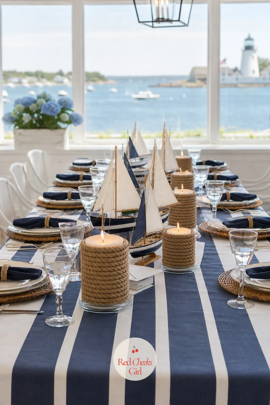 Nantucket Nautical — Navy, white and red, closer to a New England porch than a pirate ship. Wedding themes