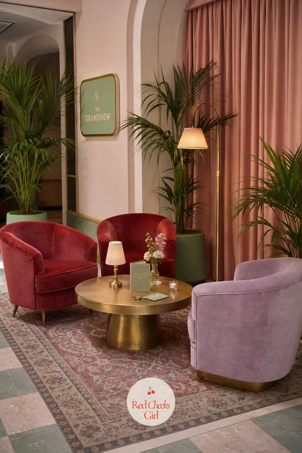 Lobby Lounge Nook For Cocktail Hour — Standing around with a drink for an hour is the part guests complain about afterward, and a proper sitting corner fixes