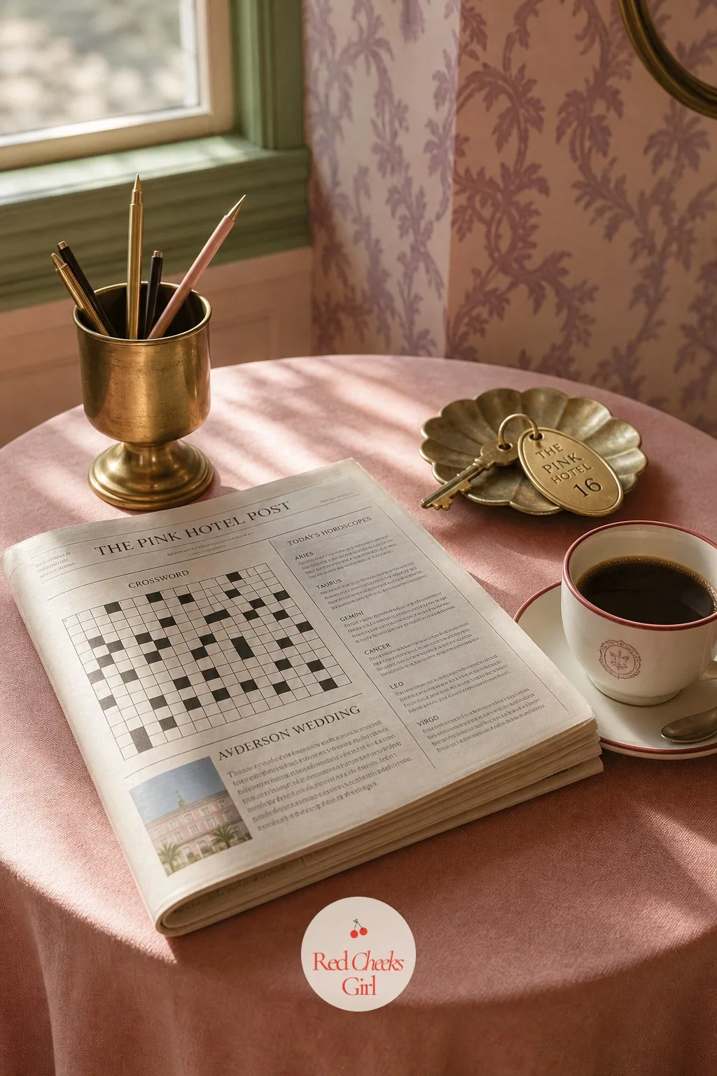 Morning Newspaper With A Crossword And Horoscopes — A folded paper left at a brunch seat gets read in a way a laminated menu never does, especially once guests