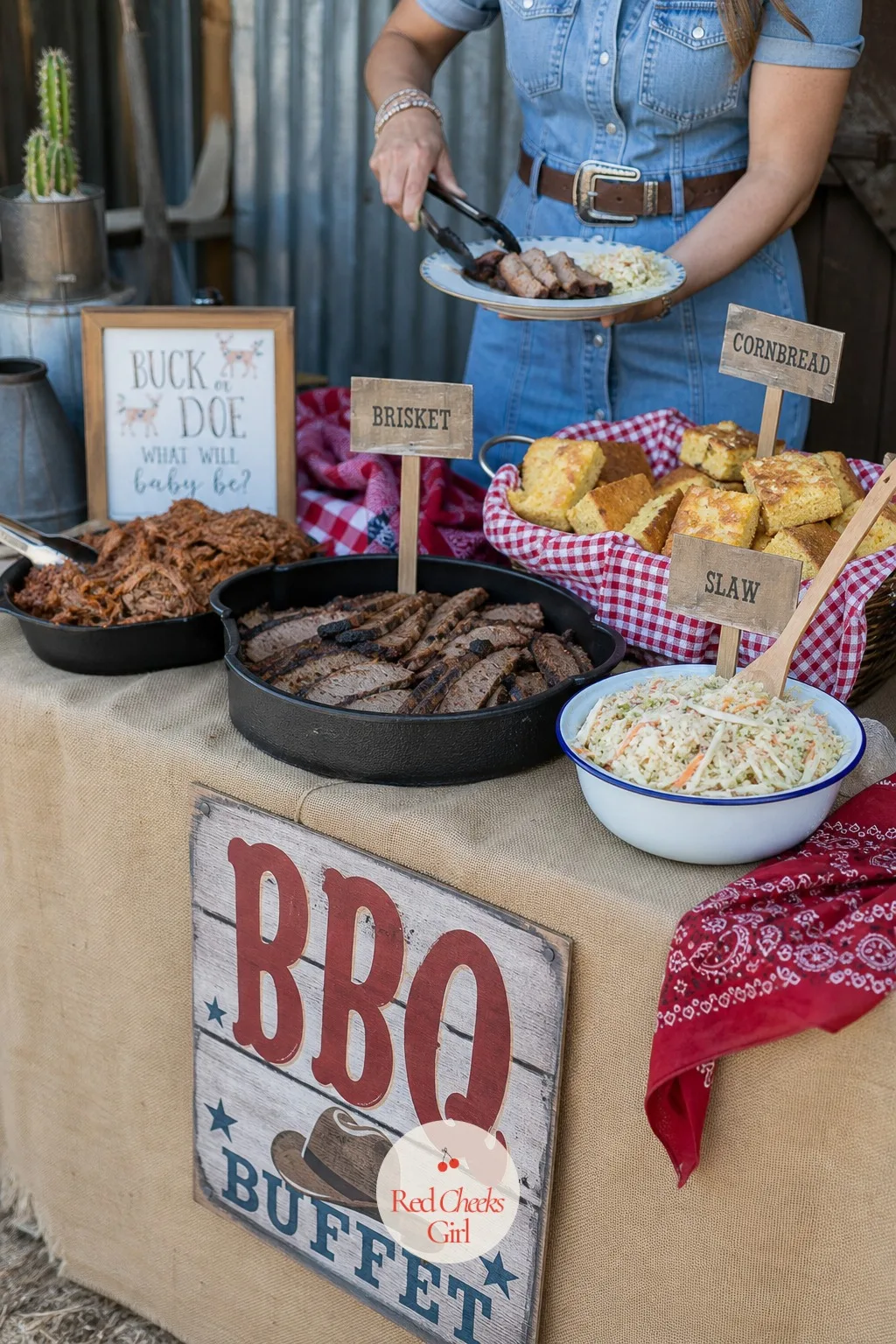 BBQ Buffet Station — Hungry guests standing around a dessert table is a strange kind of awkward, so give them somewhere to actually eat first. Western gender