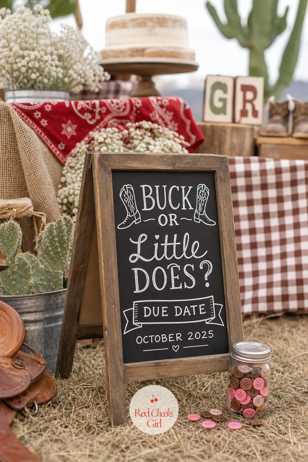 Chalkboard A-Frame Due-Date Sign — Guests always ask the same three questions walking in: whose party is this, when is baby due, and where do I put my vote.