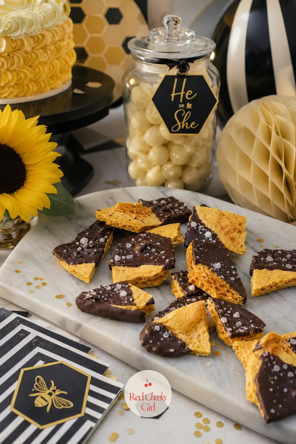 Honeycomb Candy Shards — A dessert table needs one thing that is not cake, and broken honeycomb candy does the job without any baking. What will it bee gender