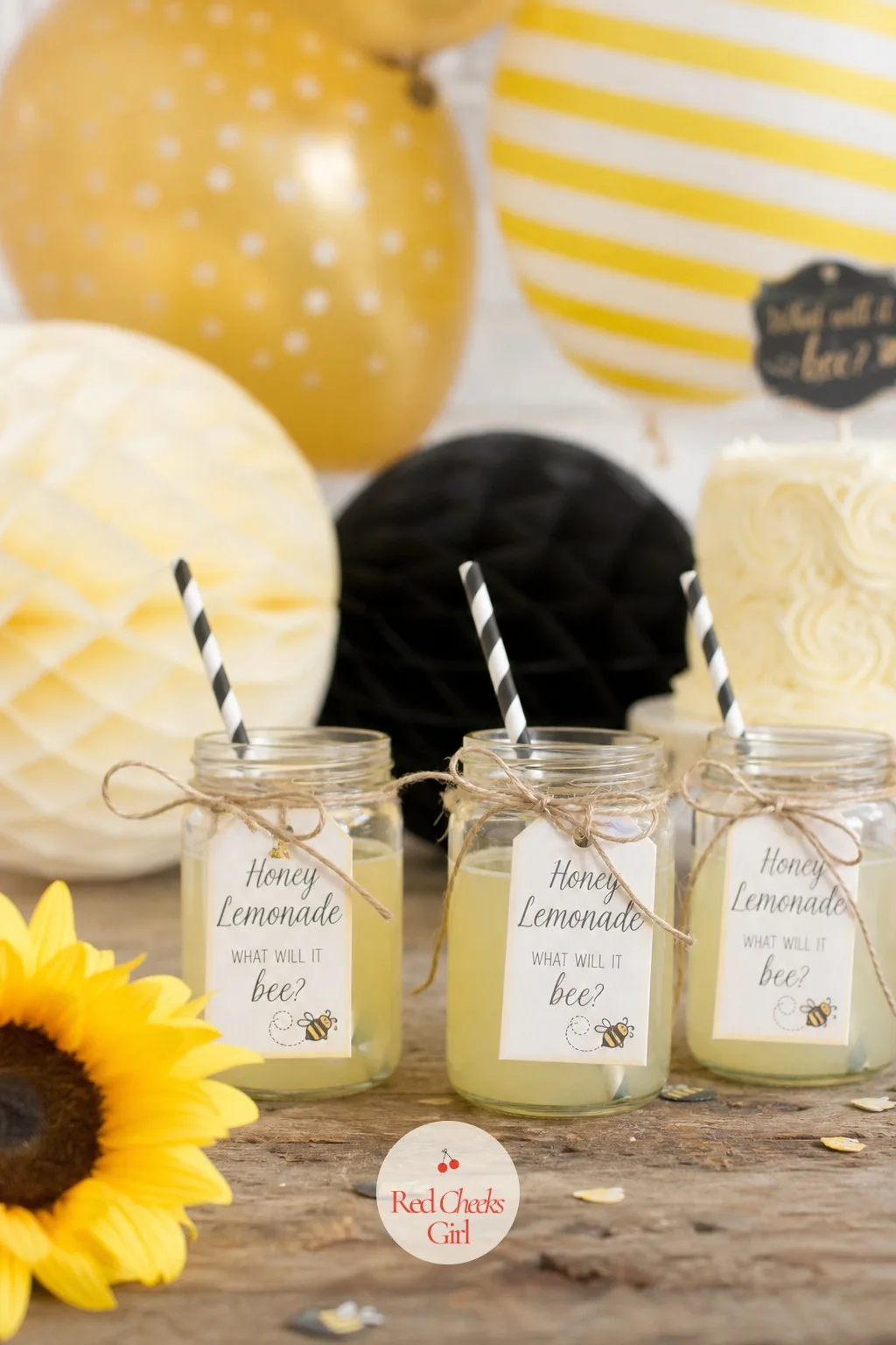 Individual Honey Lemonade Jars — A shared pitcher means someone always has to get up and pour, which breaks the flow of a seated table. What will it bee gender