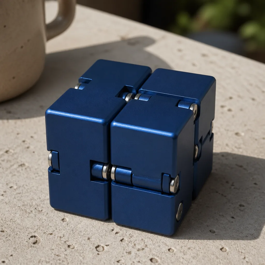 Fidget Puzzle Cube — For the one who clicks her pen through every meeting without noticing. White elephant gift ideas 50 dollars