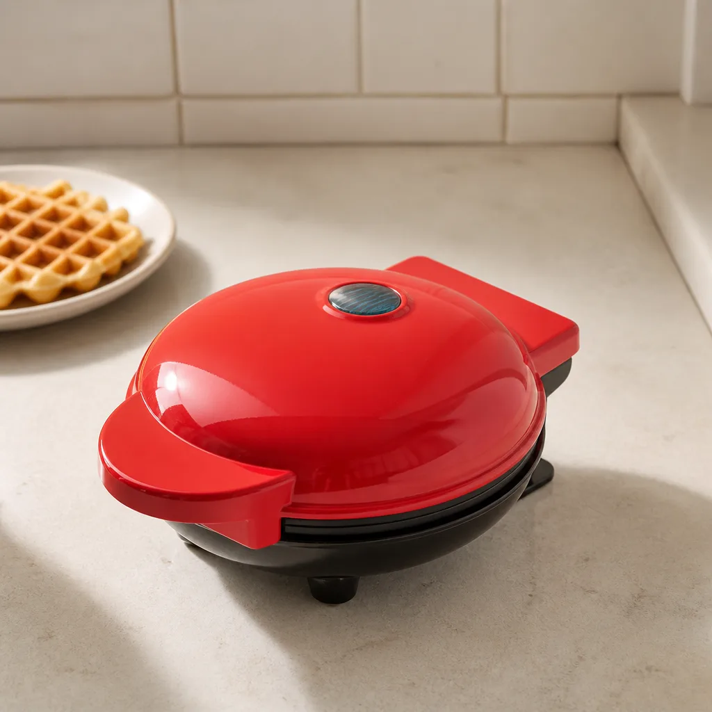 Mini Waffle Maker — Full-size waffle irons take up a whole cabinet shelf nobody has free. White elephant gift ideas 50 dollars