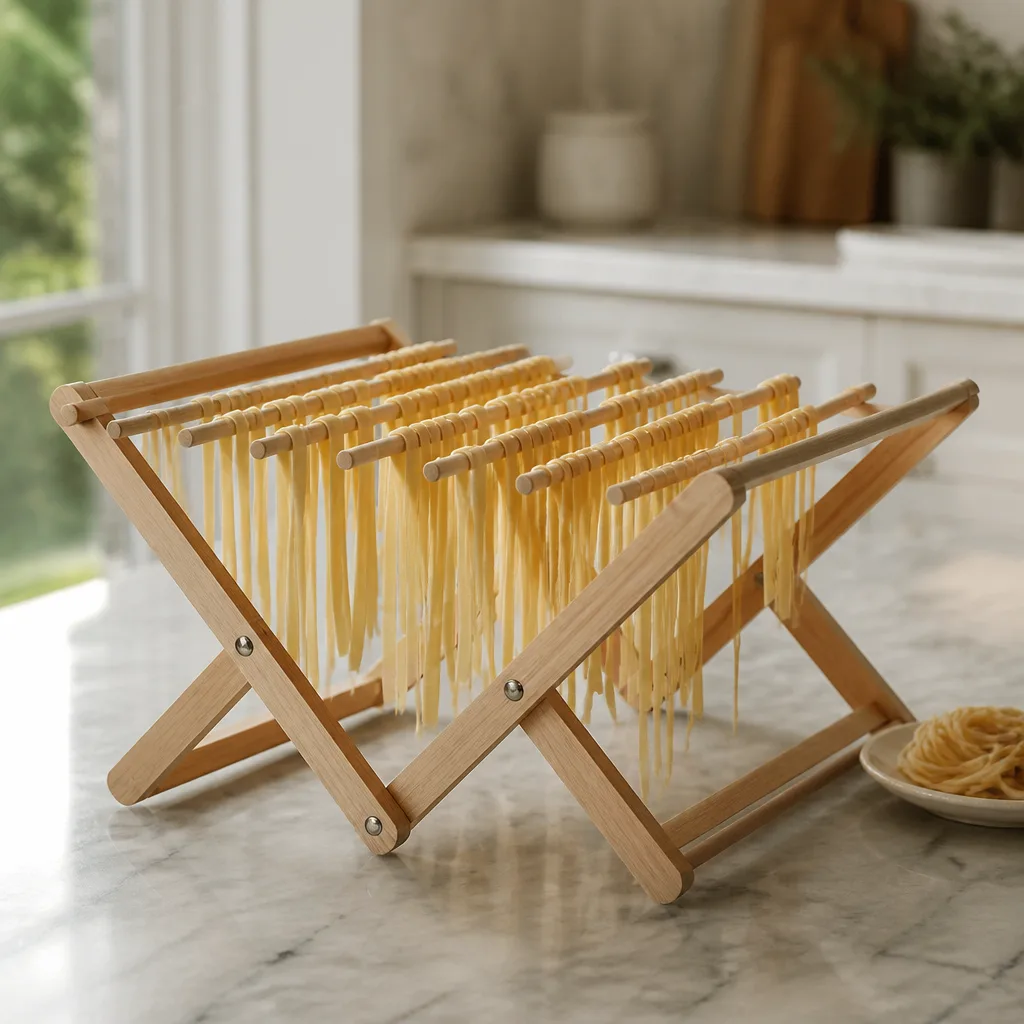 Wooden Pasta Drying Rack — For the friend who got into homemade pasta last year and has not stopped mentioning it since. White elephant gift ideas 50 dollars