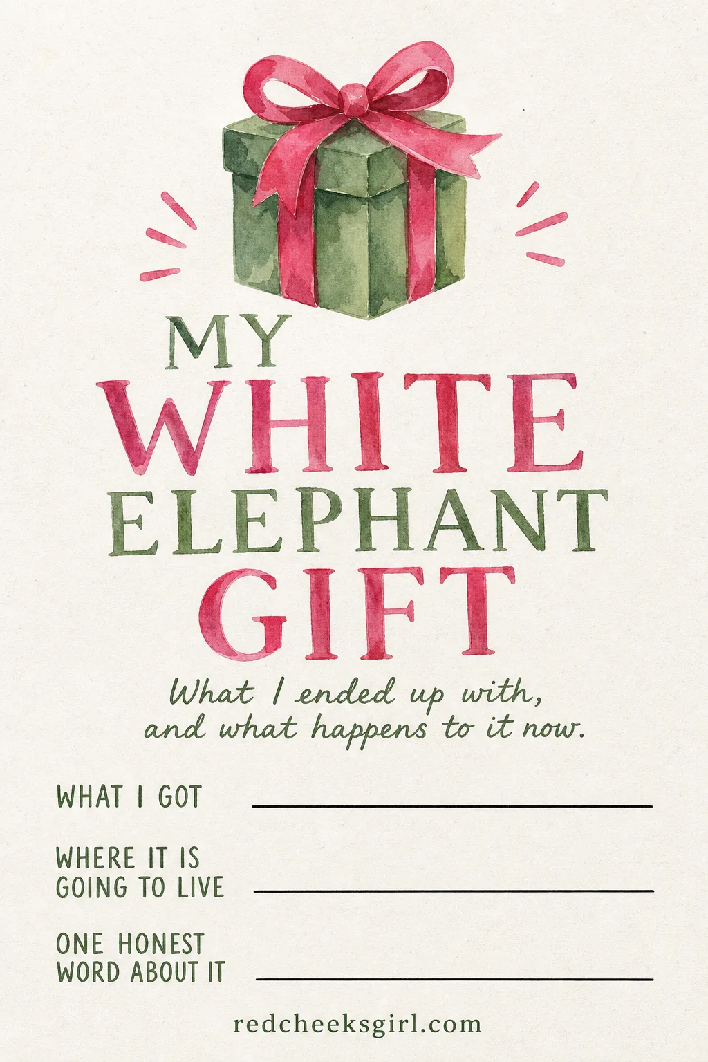 Gift Origin Story Cards printable sheet — Once every gift has found its final owner, hand each person a small card and ask them to jot down, in a line or two