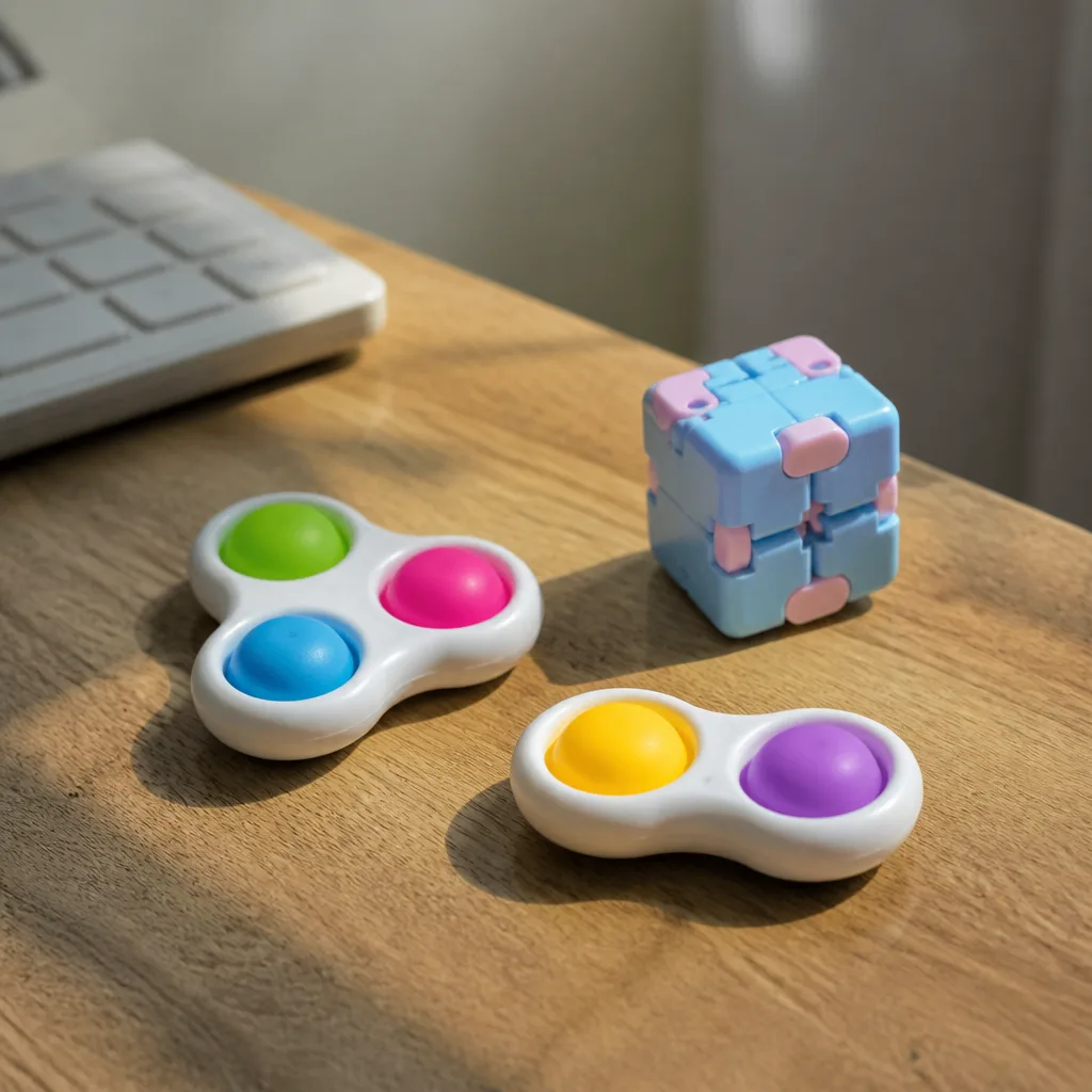 Fidget Toy Set — Somebody on every team clicks a pen through an entire meeting, and this gives her hands something quieter to do instead. Best white elephant