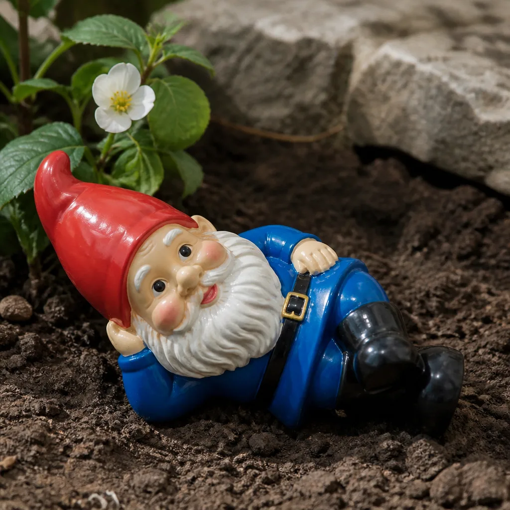 Gnome Garden Statue — Somewhere between ironic and genuinely sweet sits a small painted gnome nobody asked for and everybody fights over. Best white elephant