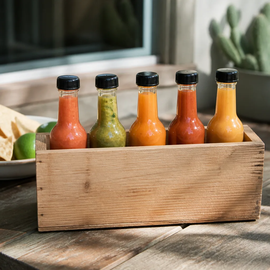 Hot Sauce Sampler Set — She calls herself a spice person right up until the third bottle, and that is half the fun of watching her open this. Best white