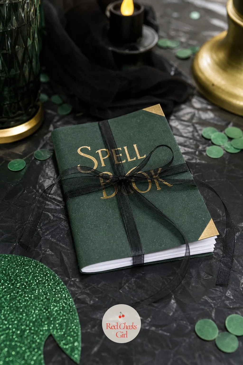 Spell Book Notebook Favors — A plain notebook handed over as a favor reads as exactly that, a plain notebook. Wicked party ideas