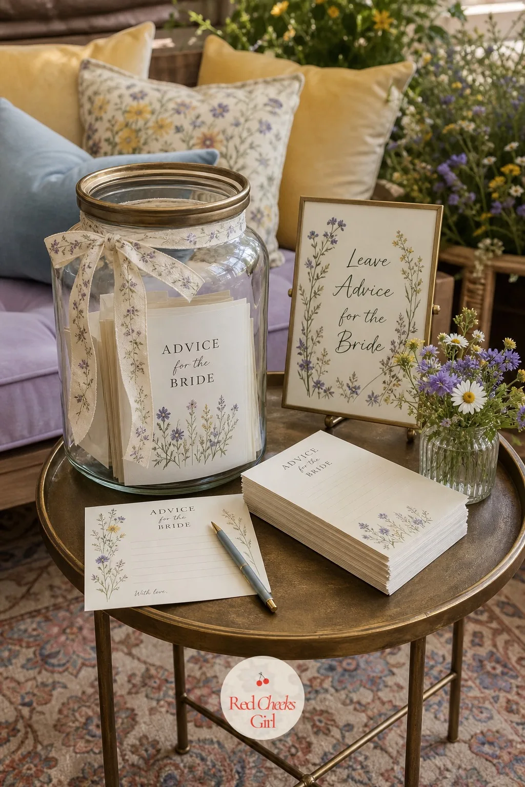 Advice for the Bride in a Wildflower Jar — Somewhere amid all the activity, she needs a quiet moment to look forward to later, not just at the party itself.