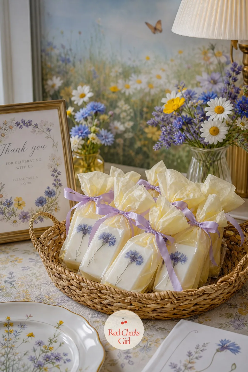 Pressed Flower Soap Favors — This is a small luxury guests actually use, rather than a trinket that sits in a drawer unopened. Wildflower bridal shower theme