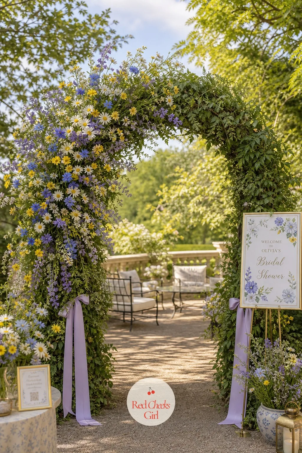 Wildflower Arch Entrance — Guests should know they have arrived before anyone says a word, and an arch at the door or the garden path does exactly that.