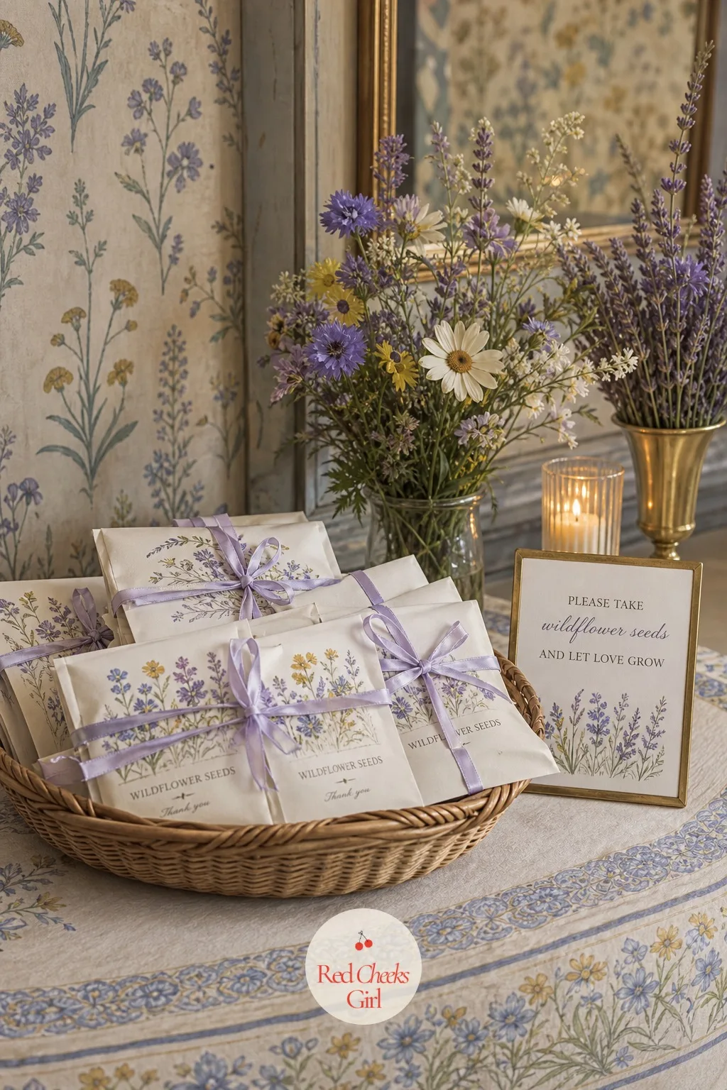 Wildflower Seed Favors — This is the classic favor for the theme, easy to love because it keeps growing long after the party ends. Wildflower bridal shower