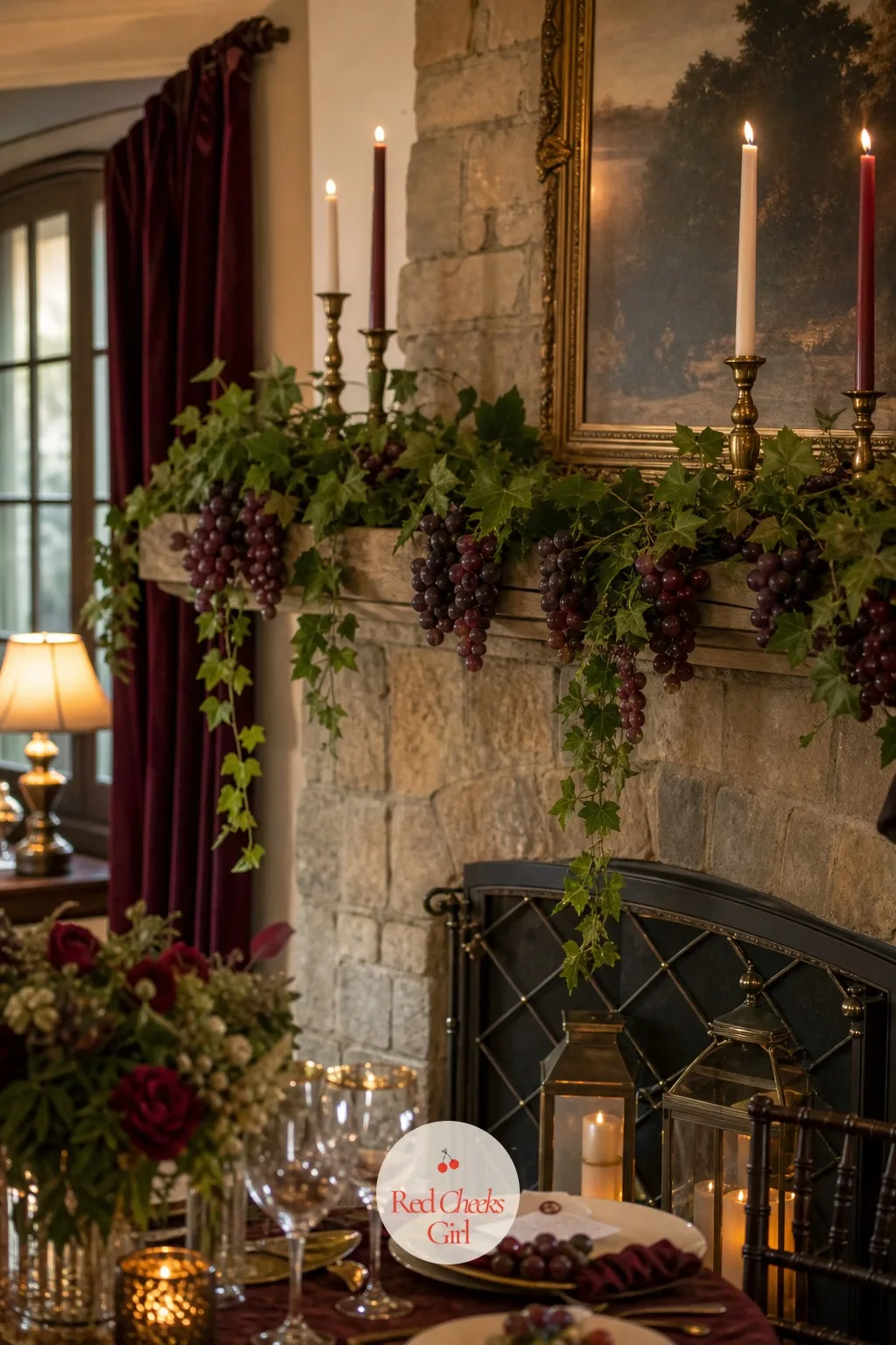 Grape Clusters Threaded Through the Decor — The tasting room already has bottles and glasses everywhere; what it is missing is the vine itself. Winery