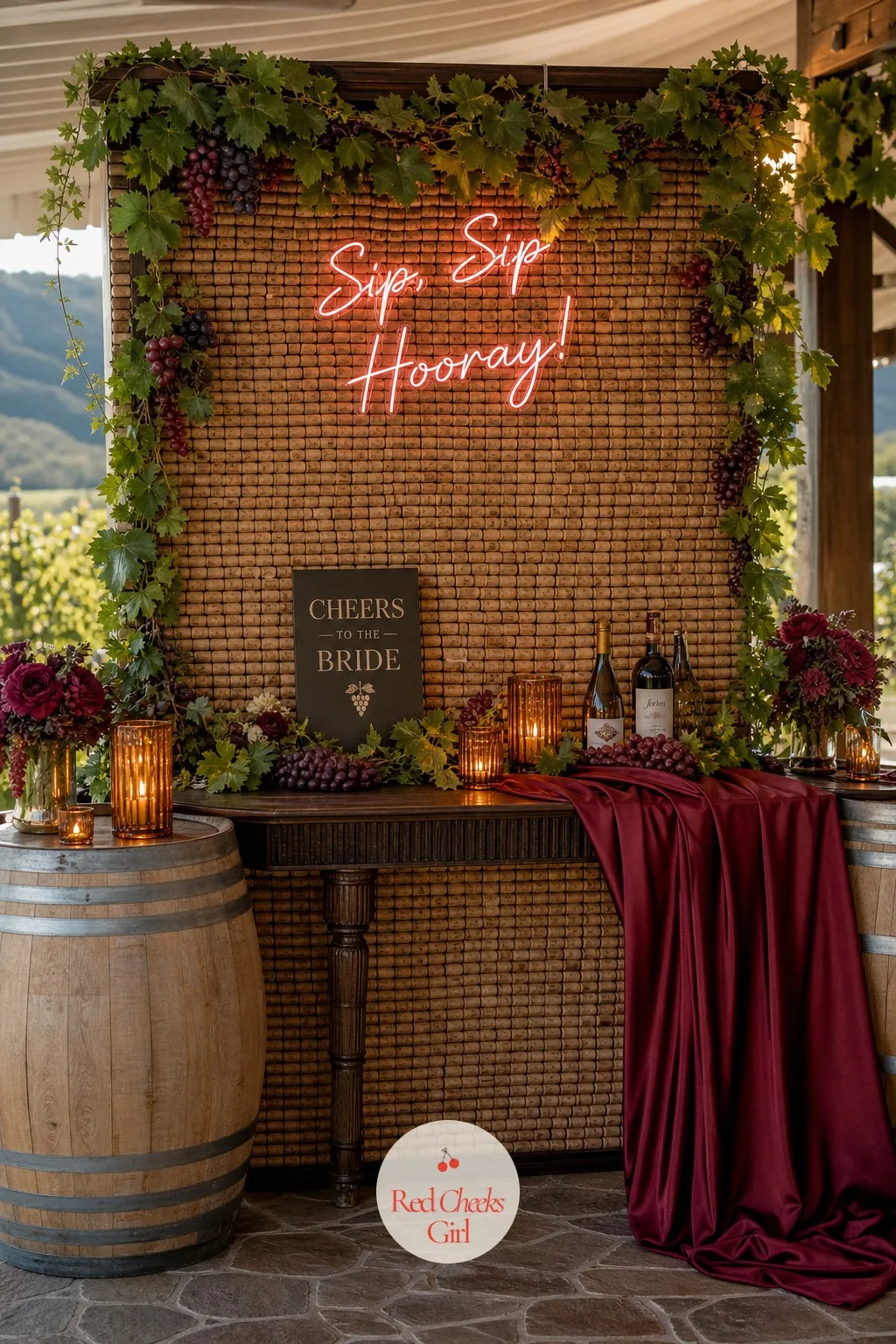The Wine-Cork Photo Spot — Everyone wants one good photo of the whole group looking like they belong in a wine ad. Winery bachelorette party ideas