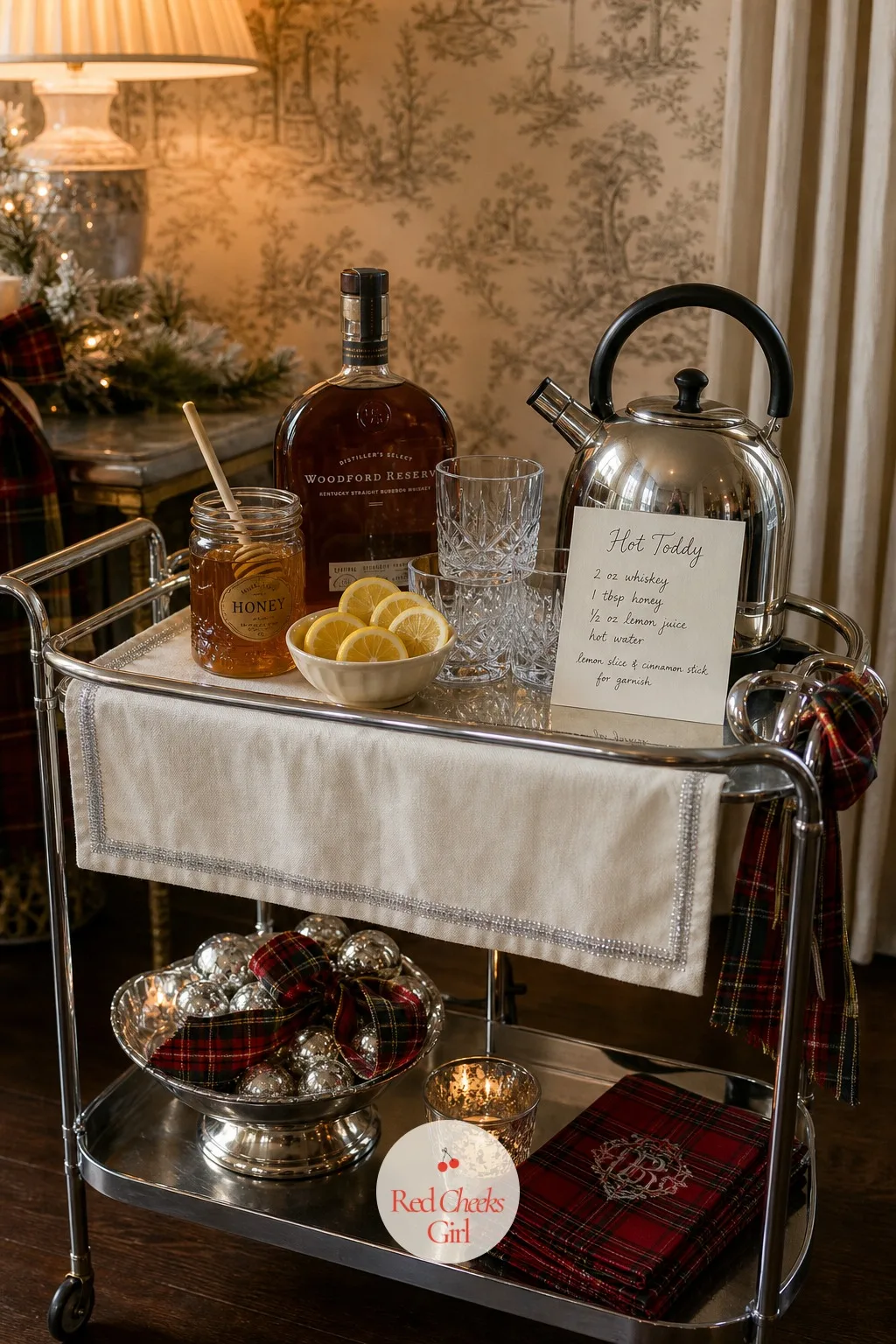 The Hot Toddy Cart — The first drink of the weekend should be ready before anyone asks for it, waiting on a small cart or console table by the time coats come