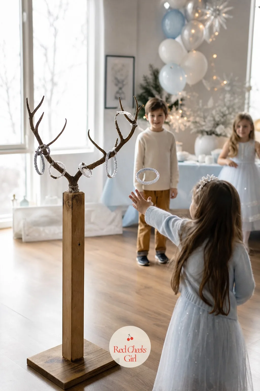 Reindeer Antler Ring Toss — A pair of branch antlers, mounted on a simple wooden stand, gives this ring toss a shape nobody has seen at the last three parties.