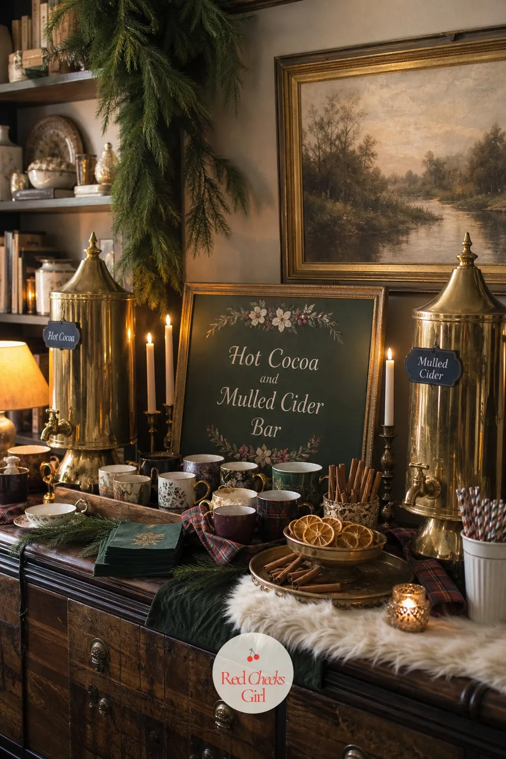 Hot Cocoa and Mulled Cider Bar — A single pitcher of punch feels thin on a cold afternoon. Winter bridal shower ideas