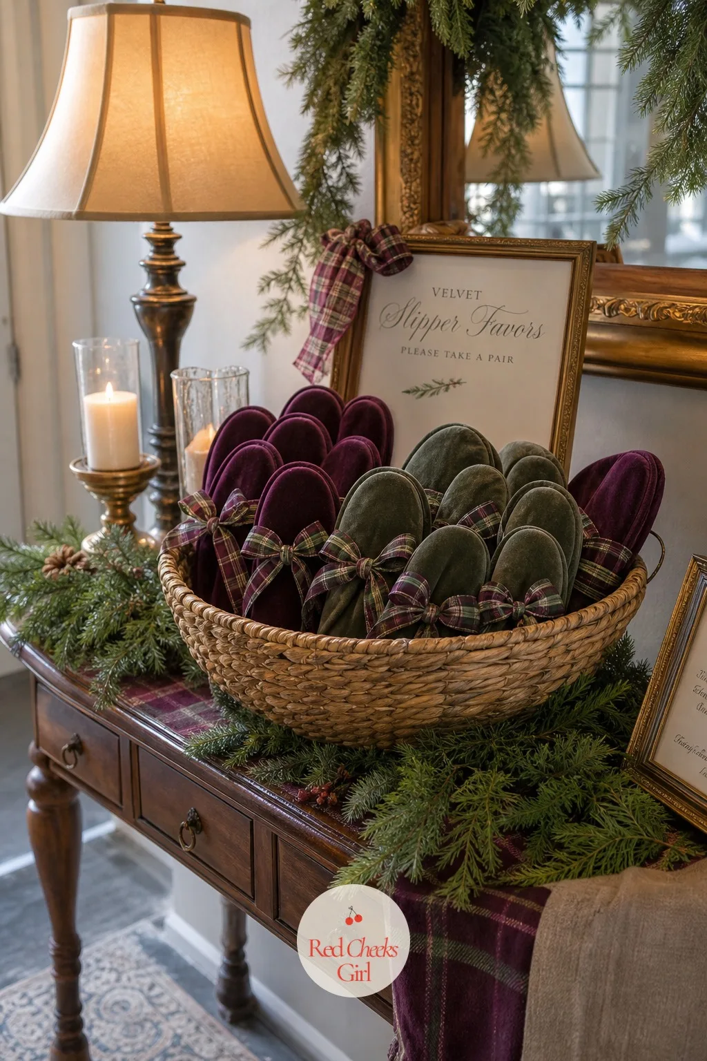 Velvet Slipper Favors — A favor that sits forgotten in a drawer was never worth the spend. Winter bridal shower ideas