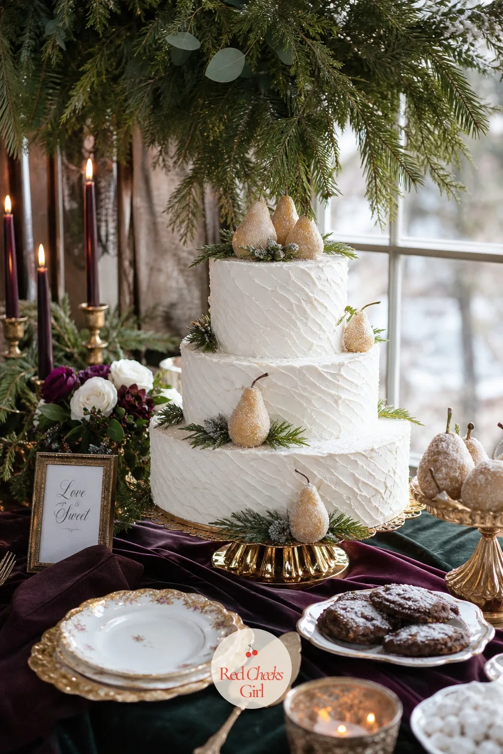 Winter Wonderland Cake — The dessert table needs one piece tall enough to anchor it. Winter bridal shower ideas