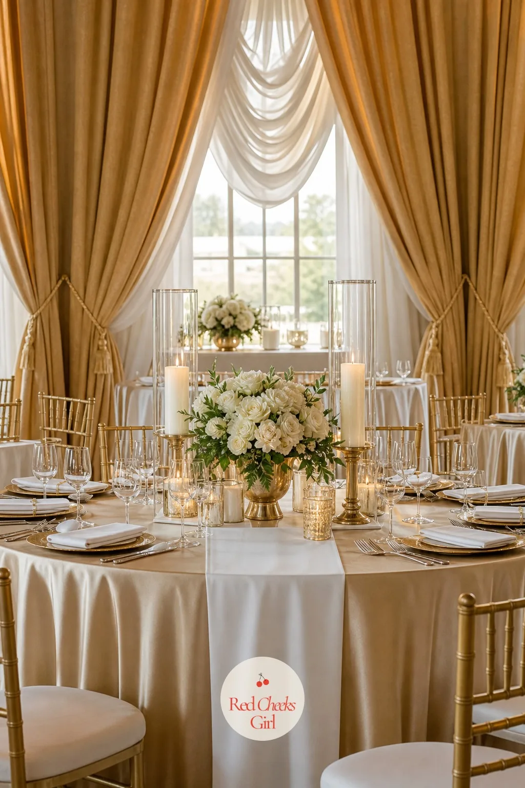 Champagne and White — This is the palette for the bride who wants the room to look like it is lit from the inside, not decorated at all. Winter wedding colors