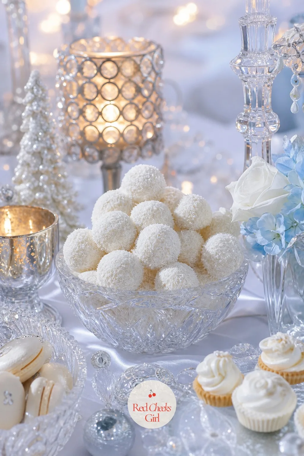 White Chocolate Snowball Truffles — Among the macarons and tarts, one truly simple sweet makes the dessert table feel finished: a bowl of white chocolate