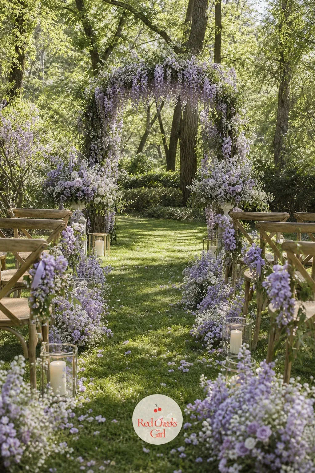 A Wisteria Flower Crown for the Flower Girl — A flower girl in a plain white dress needs one soft detail to tie her into the day, and a crown of small wisteria