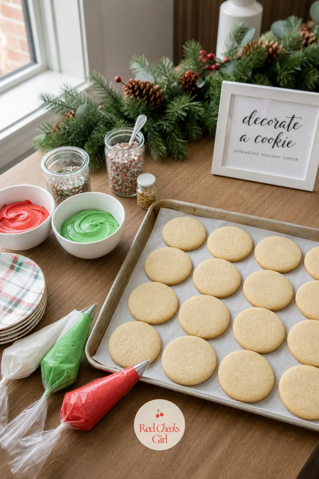 Cookie Decorating Table — A plain sugar cookie is an invitation nobody turns down, especially with icing nearby. Work christmas party ideas