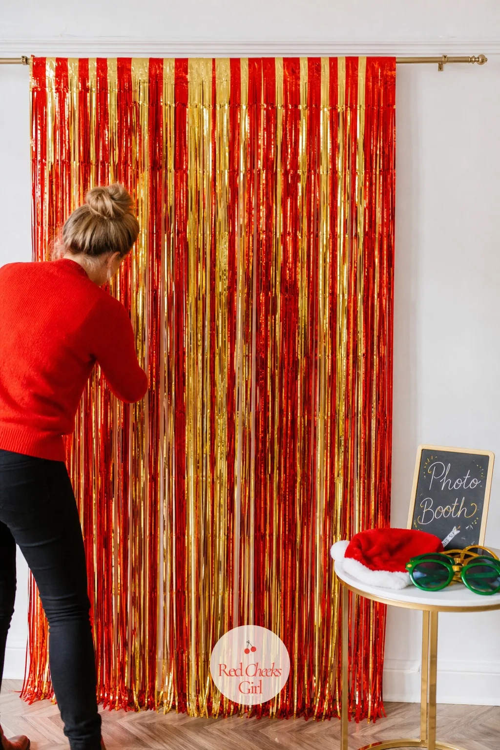 Photo Booth — A good photo booth needs about ten minutes to build and keeps working the entire party without anyone minding it. Work christmas party ideas